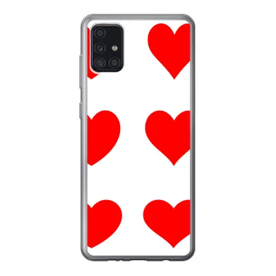 Produktbild von MuchoWow® Handyhülle Schutzhülle Hülle für Samsung Galaxy A52 5G Eine Illustration mit neun roten Herzen Silikon Softcase Handy Hülle - Umschlag