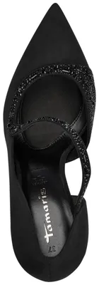 Image de Escarpins Tamaris pour femmes, ornés de strass et dotés de fines brides, modèle 1-22443-47, taille : 38 EU, couleur : noir