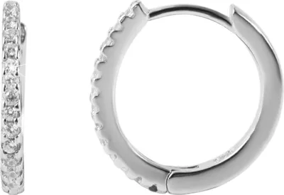 Produktbild von 925/- Echt Silber Klappcreolen "Finja" mit Zirkoninabesatz