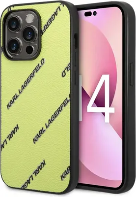Image de Karl Lagerfeld iPhone 14 Pro Coque arrière - Logomania - Jaune