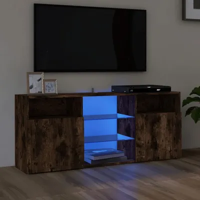 Produktbild von The Living Store TV-Schrank mit LED-Leuchten Räuchereiche 120x30x50 cm