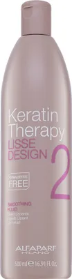 Produktbild von Alfaparf Milano Lisse Design Keratin Therapy Smoothing Fluid bändigender Balsam für trockenes und geschädigtes Haar 500 ml
