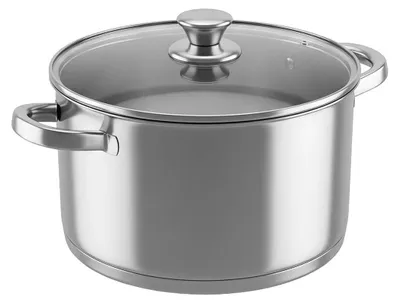 Produktbild von SWISS HAUS, Edelstahltopf mit Glasdeckel, 28 cm, Silber