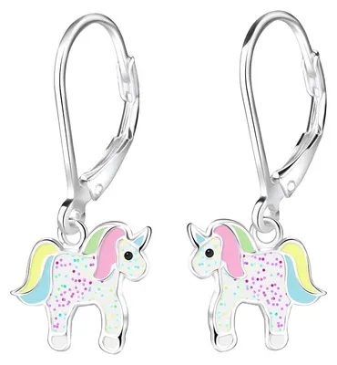 Produktbild von Einhorn Ohrringe Kinder: Ohrhänger Silber 925