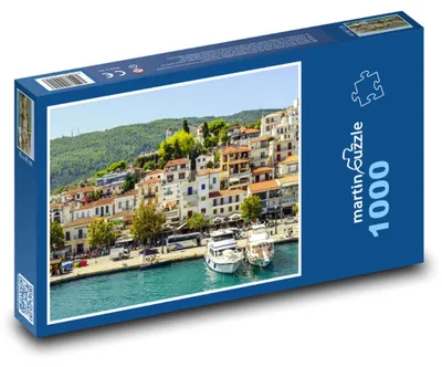 Zdjęcie produktu dla Puzzle 1000 Port Skiathos w Grecji - martinpuzzle