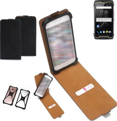 Produktbild von K-S-Trade Handyhülle Schutzhülle kompatibel mit Cubot King Kong CS Hülle Case Cover Flip Style Bumper schwarz 1x