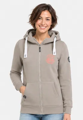 Produktbild von Sublevel Kapuzenpullover Eingrifftaschen Stickerei Reißverschluss  Größe: S