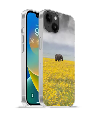 Produktbild von MuchoWow® Handyhülle Schutzhülle Hülle für Apple iPhone 14 Plus - Soft case Elefant - Blumen - Natur - Gelb - Tiere Silikon Softcase Handy Hülle - Abbildung