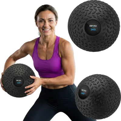Produktbild von Gymtek® Slam Ball, Slamball, Medizinball, Gewichtsball, Trainingsball - 2 kg - Fitness, Pilates, Workout, Gym