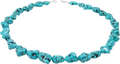 Produktbild von Halskette Kette Collier Türkis-Howlith 925 Silber Halsschmuck Natursteine 50cm