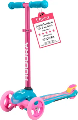 Produktbild von HUDORA Scooter Flitzkids 2.0 - pink - Höhenverstellbarer & transportierbarer Mini-Dreirad-Roller für bis zu 50kg