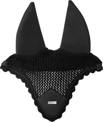 Produktbild von Equestrian Stockholm Fliegenhaube Padded Black Silver Edition Fliegenmütze Black Full