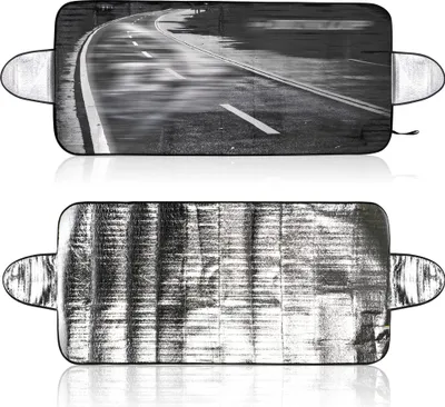 Produktbild von com-four® 2x Abdeckung für die Frontscheibe im Winter, Auto Frostabdeckung für die Windschutzscheibe auch gegen UV-Strahlung, Sonne, Staub, Eis, Frost und Schnee
