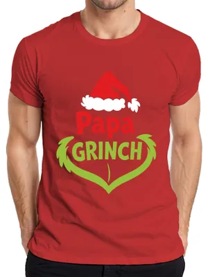 Obrázek produktu pro Táta Grinch Vánoce Vtipný vánoční dárek otec dárek pánské tričko, červená, XL