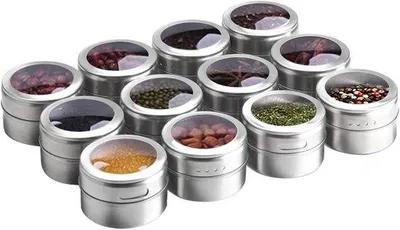 Produktbild von Magnetische Gewürzdosen Edelstahl 12 Stück