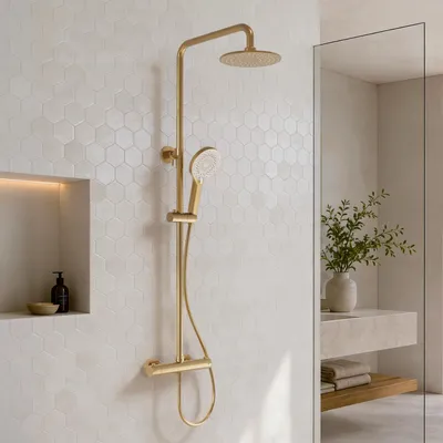 Produktbild von AURELIA - Regendusche mit Thermostatarmatur - Gold