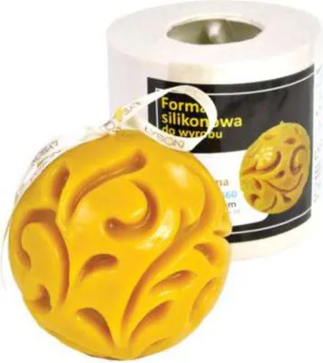 Produktbild von IMKERSHOP Bienenwachskerze mit Gussform Kugel aus Silikon Durchmesser 8 cm
