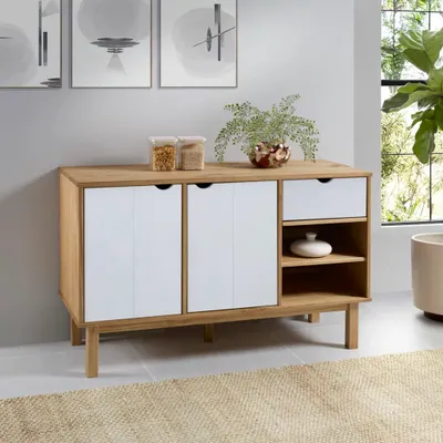Obrázek produktu pro vidaXL Příborník OTTA Brown&White 114x43x73,5 cm Borovicový masiv