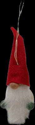Imagen del producto de Adorno navideño, figura de duende con gorro rojo, altura 10 cm, nuevo
