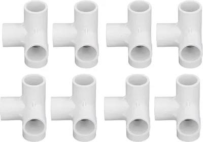 Productafbeelding van PVC Fittingen - Pijp Koppelingen - Meubels Bouwen - Schokbestendig Ontwerp - 20 mm - Wit