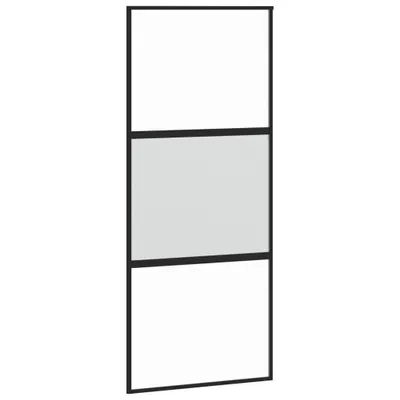Produktbild von Schiebetür Schwarz 90x205 cm Hartglas und Aluminium
