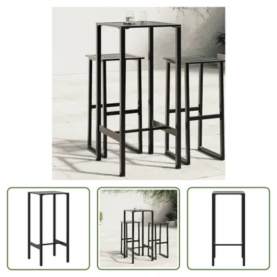 Immagine prodotto di The Living Store Tavolo da bar nero 50x50x110 cm Acciaio verniciato a polvere