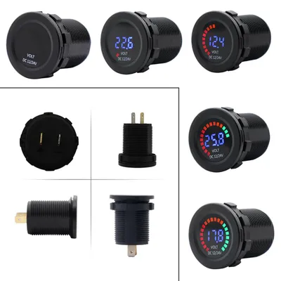 Obrázok produktu pre farebný digitálny LED voltmeter na 12/24 V s nízkotlakovým zvukovým alarmom, vodotesný tester, voltmeter pre autá, motocykle, nákladné vozidlá, lode, M