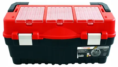 Produktbild von Schmith Werkzeugkoffer Werkzeugkiste Typ S Mittel 547x271x278mm Organizer Box Werkzeugbox Handwerker Kiste Stabil Tragegriff Kunststoff Aluminium Polycarbonat Fächer Sortierbox Verschluss