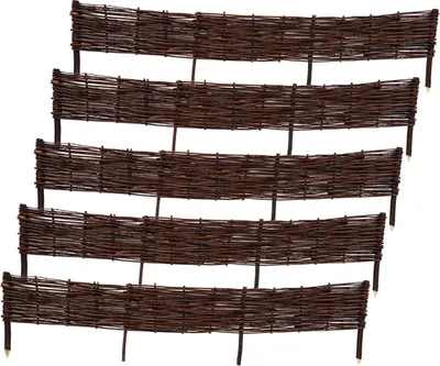 Produktbild von Beetbegrenzung aus Weide ( H 20 x B 150 cm 5 Stück) Palisade aus Weide, Beeteinfassung Weide in Vielen Größen, Natürlicher Weidenzaun