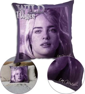Obrázek produktu pro Billie Eilish Čtvercový polštář, Obojstranný dekorativní polštář 40x40 cm, OEKO-TEX