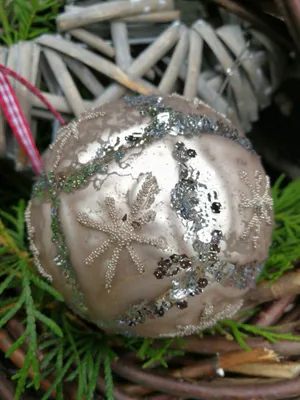 Produktbild von Christbaumkugel Cosmata Glitter, hellbraun