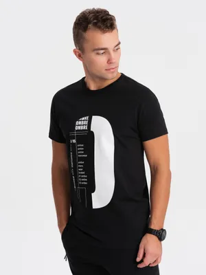 Obrázok produktu pre Ombre Clothing Pánske tričko s potlačou Ahmedu čierna S
