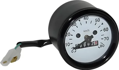 Zdjęcie produktu dla Prędkościomierz (biały, 80 km/h) do Puch Maxi/Tomos/uniwersalny 60 mm