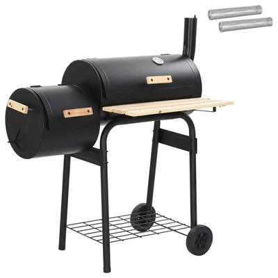 Image de vidaXL, Barbecue d'extérieur, 103 x 60 x 113 cm, Acier, Noir