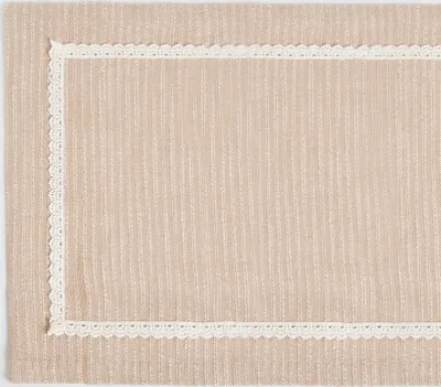 Produktbild von HOMLA ANIZA beige Tischläufer mit weißer Spitze 40x160 cm