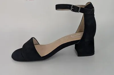 Produktbild von Tamaris Comfort Damen Sandalen mit Absatz aus Leder mit verstellbarem Riemen, Blau (Navy Suede), 39 EU Gr.39 EU