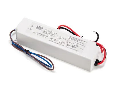 Productafbeelding van MEAN WELL LPV-100-24, Wit, 90 - 264 V, 47 - 63 Hz, 190 mm, 37 mm, 52 mm