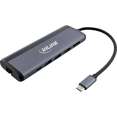 Immagine prodotto di InLine 8-in-1 USB-C Multihub - HDMI - DP - USB 3.2 - PD 3.0 100W - MST (33278B)