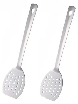 Immagine prodotto di Set da 2 spatole in acciaio inossidabile, con fessure, lunghezza 33 cm, per la cucina