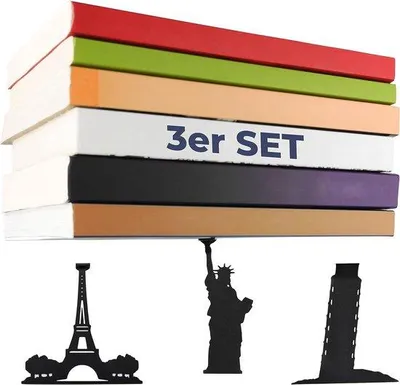 Produktbild von Unyqoos® Unsichtbares Wand-Bücherregal – schwebende Buchhalter zum unsichtbaren Aufhängen von Büchern, Building Edition, 3er-Set, Schwarz