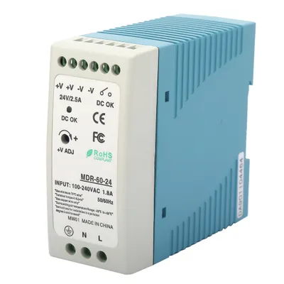 Zdjęcie produktu dla zasilacz 60 W, zasilacz przemysłowy, zasilacz na szynę DIN, zasilacz przemysłowy 60 W, jednowyjściowy zasilacz przemysłowy