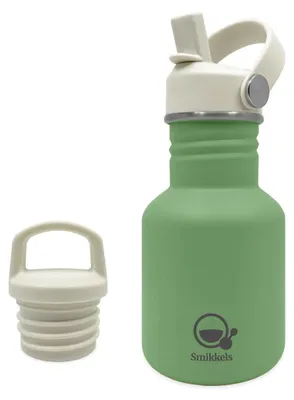 Produktbild von Smikkels Edelstahl Trinkflasche Kinder grün 350ml - nachhaltige Schulflasche