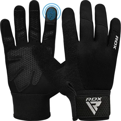 Produktbild von RDX Gewichtheberhandschuhe für das Fitnessstudio, Vollfinger-Touchscreen, atmungsaktiver, rutschfester, gepolsterter Handflächenschutz, Fitness-Krafttraining, Powerlifting