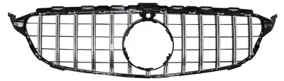 Produktbild von Kühlergrill für Mercedes C W205 S205 C205 14-18 GT-R Panamericana Look Schwarz Chrom.