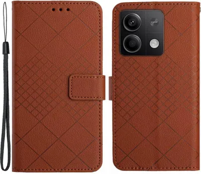 Produktbild von Xiaomi Redmi Note 13 4G Hülle - Coverup Rhombus Klapphülle - Braun