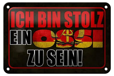 Produktbild von Blechschild Spruch 18x12cm ich bin stolz ein Ossi zu sein
