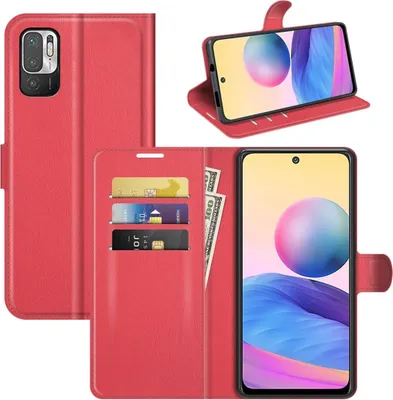 Produktbild von König Design Hülle kompatibel mit Xiaomi Redmi Note 10 5G Kunstleder Handyhülle - Handy Case Rot