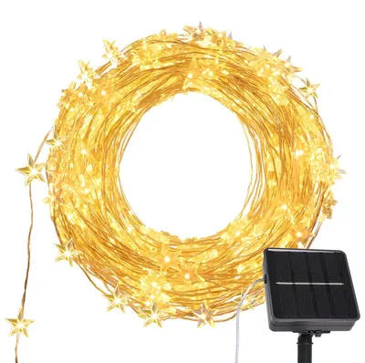 Solar-Lichterkette 120 LED, 12,2 m, warmweiß, 8 Modi
