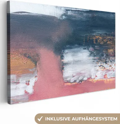 Produktbild von MuchoWow® - Leinwandbilder - Abstrakt - Malerei - Design, Wandbild, Wanddeko Bilder Wohnzimmer, 120x80 cm