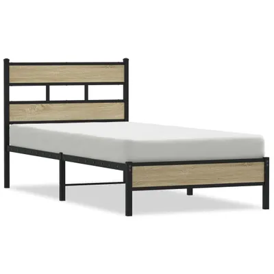 Produktbild von vidaXL Bettgestell ohne Matratze Sonoma-Eiche 75x190 cm Holzwerkstoff